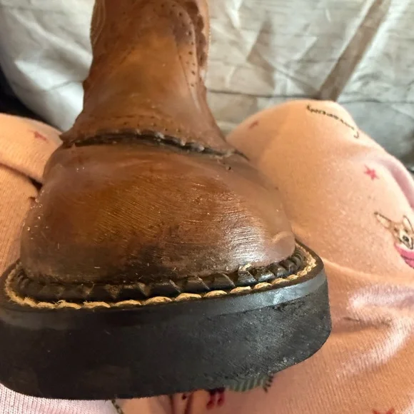 Ariat Fatbaby Saddle Cowboy Boots 7.5B Brown Cowgirl Western Rodeo Pull On - Picture 10 of 11